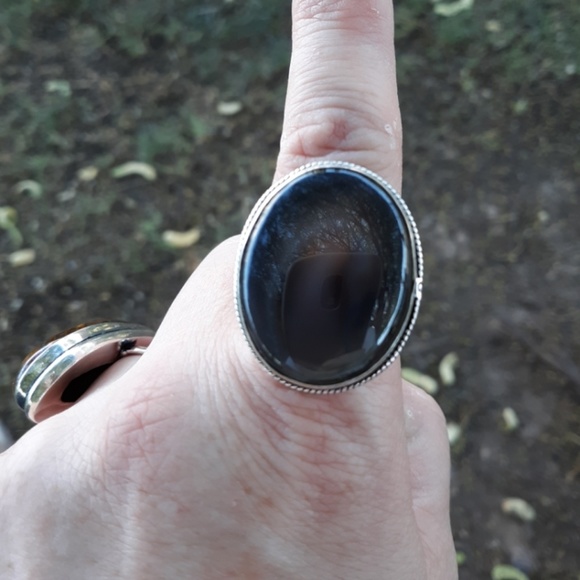 New Banded Agate Eye 925 Silver Ring. - Picture 6 of 8